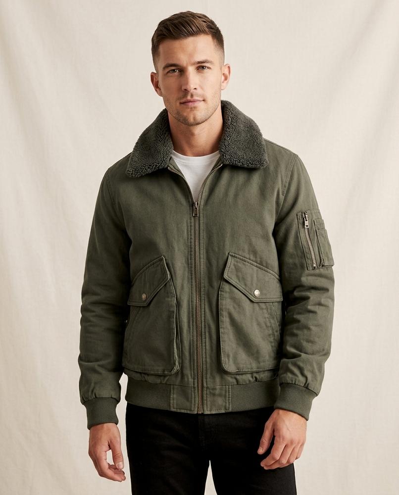 Lands Mode - Zinam | Gefütterte Bomber Jacke Herren