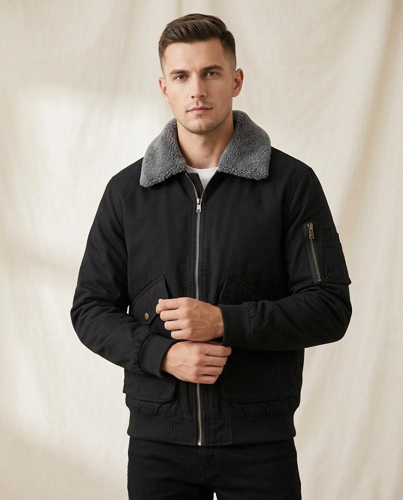 Lands Mode - Zinam | Gefütterte Bomber Jacke Herren