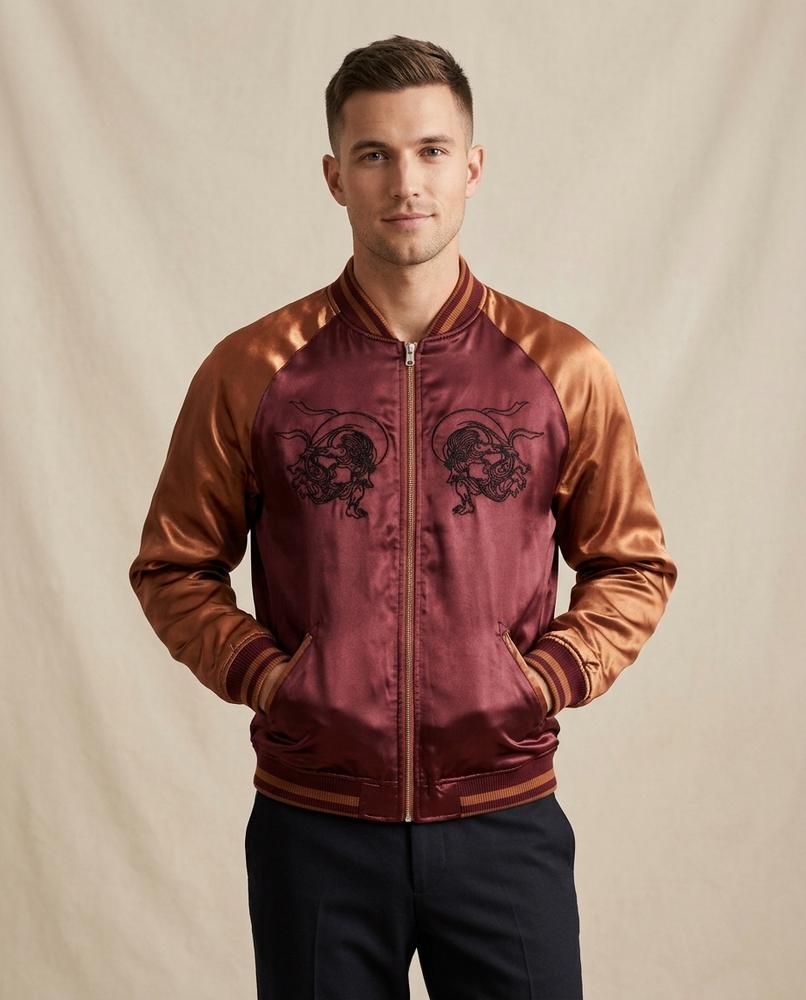 Beanland - Tetom | Bestickt Glänzend Jacke Unisex