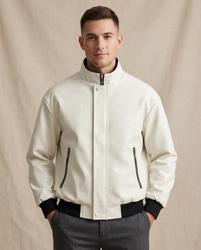 Lands Mode - Yiwol | Geprägte Kunstleder Jacke Herren