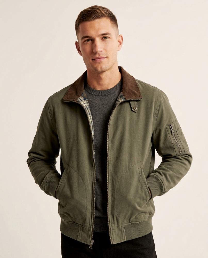 Lands Mode - Dezin | Gefütterte Cordkragen Jacke Herren