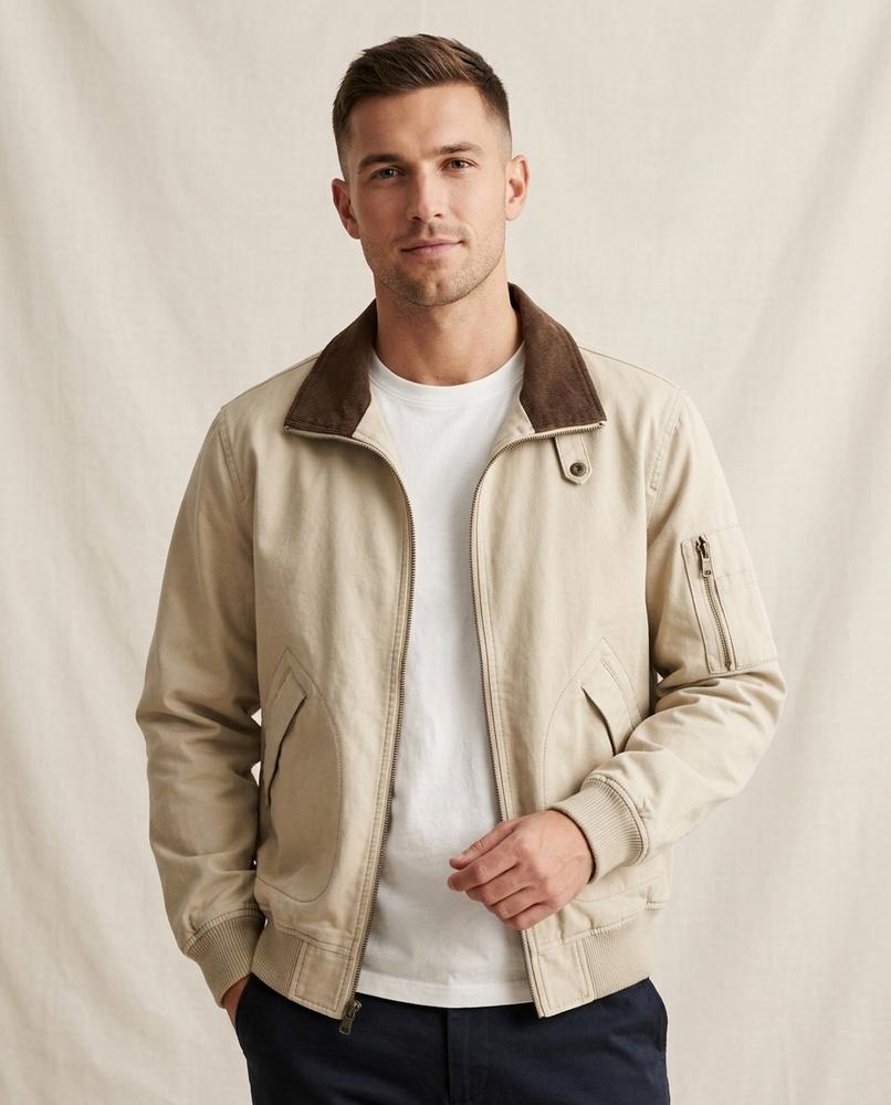 Lands Mode - Dezin | Gefütterte Cordkragen Jacke Herren