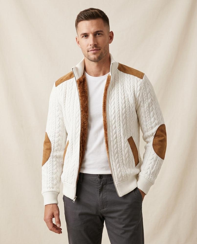 Beanland - Taler | Gefüttert Strukturiert Strickjacke Herren
