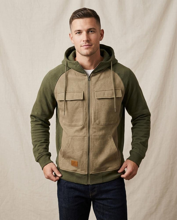 Beanland - Easim | Zweifarbiger Gefütterter Hoodie Herren