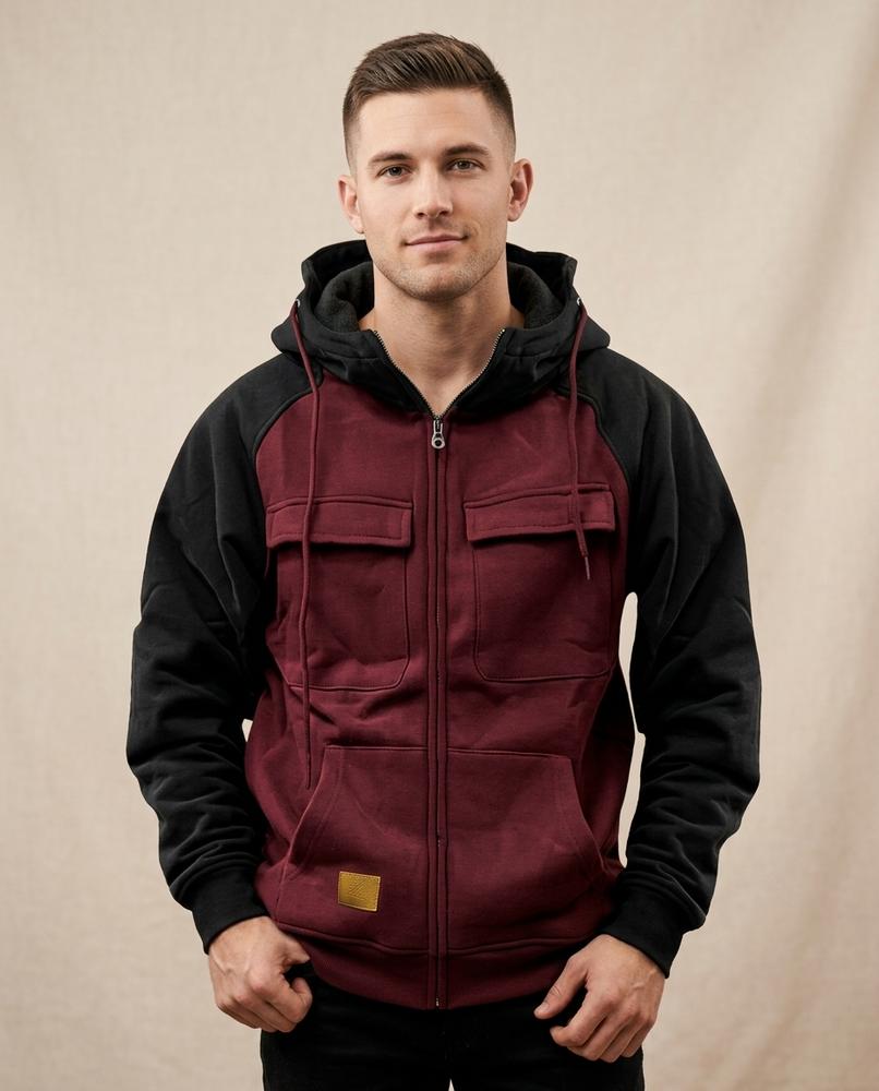 Beanland - Easim | Zweifarbiger Gefütterter Hoodie Herren