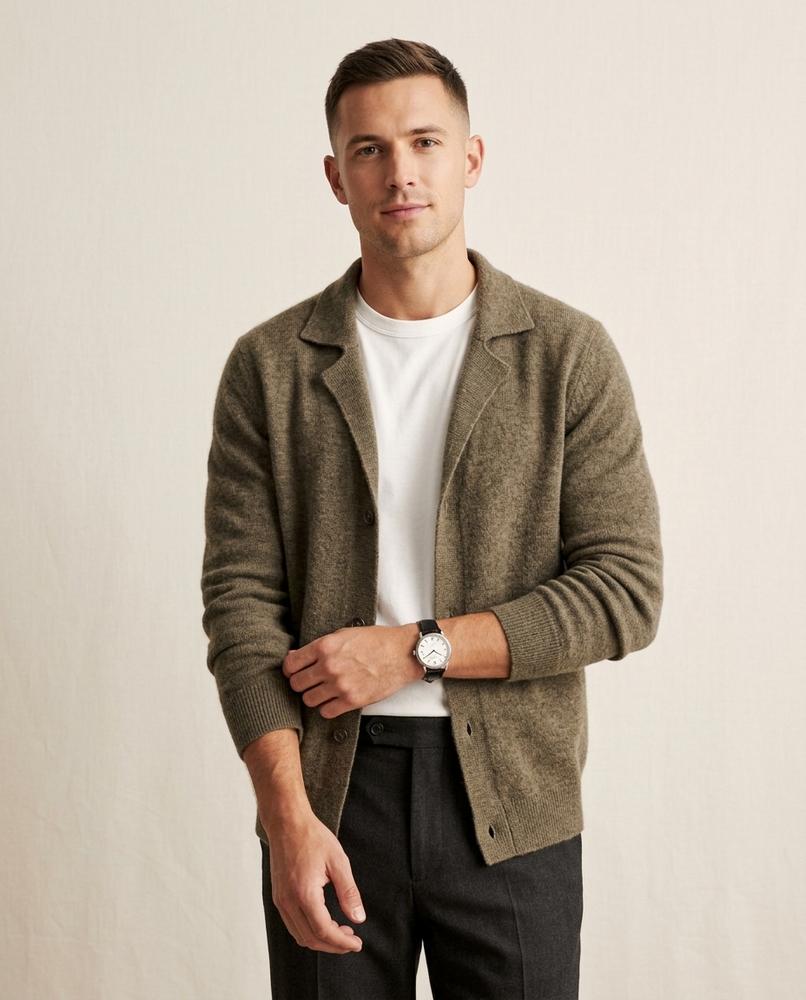 Lands Mode - Vizuk | Wollig Geknöpft Strickjacke Herren