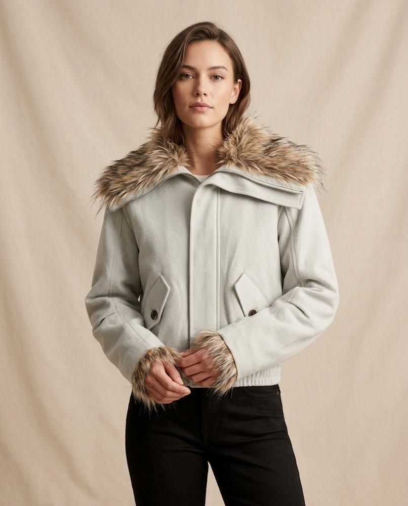 Lands Mode - Remen | Pelzbesetzt Kurzgeschnitten Jacke Damen