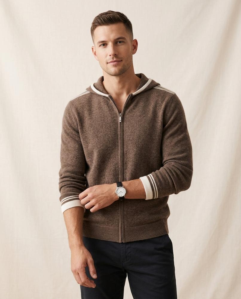Lands Mode - Nenot | Reißverschluss Strick Hoodie Herren