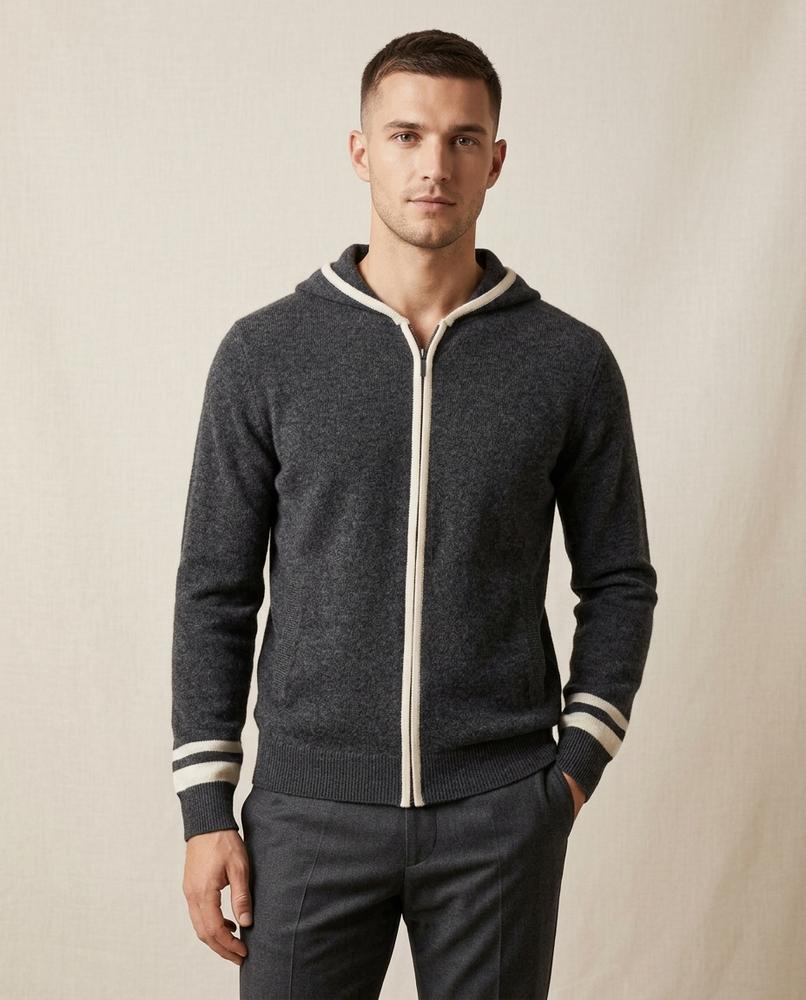 Lands Mode - Nenot | Reißverschluss Strick Hoodie Herren