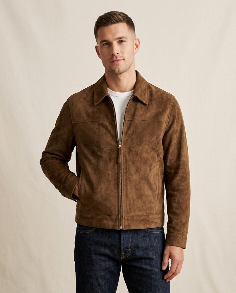 Lands Mode - Eurem | Velours Reißverschluss Jacke Herren