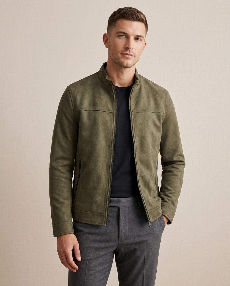 Lands Mode - Eurem | Velours Reißverschluss Jacke Herren