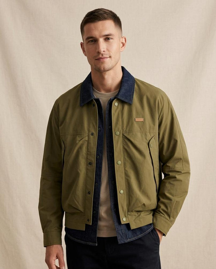 Beanland - Vanur | Geknöpfte Mit-Denimkragen Jacke Herren