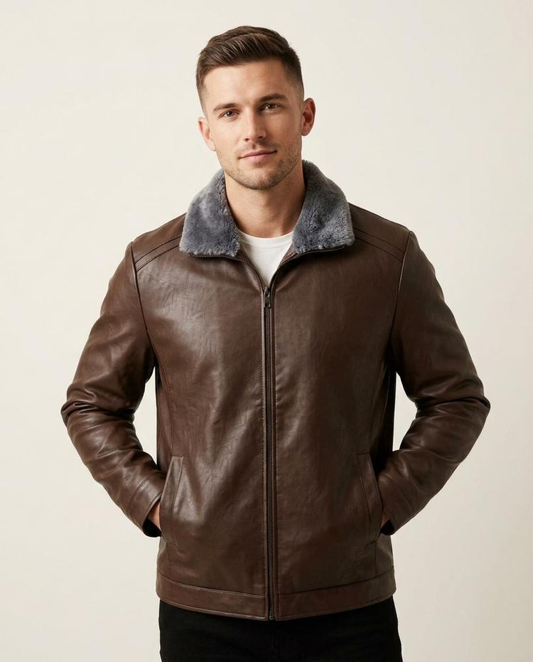 Beanland - Vibum | Gefütterte Lederne Jacke Herren