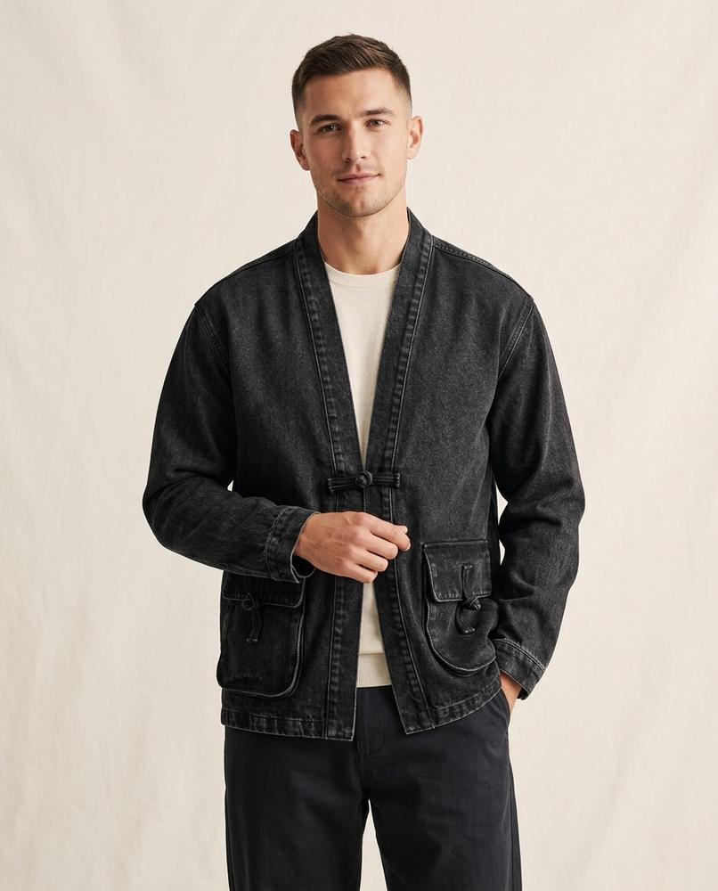 Lands Mode - Lazot | Kragenlose Gewaschene Jacke Unisex