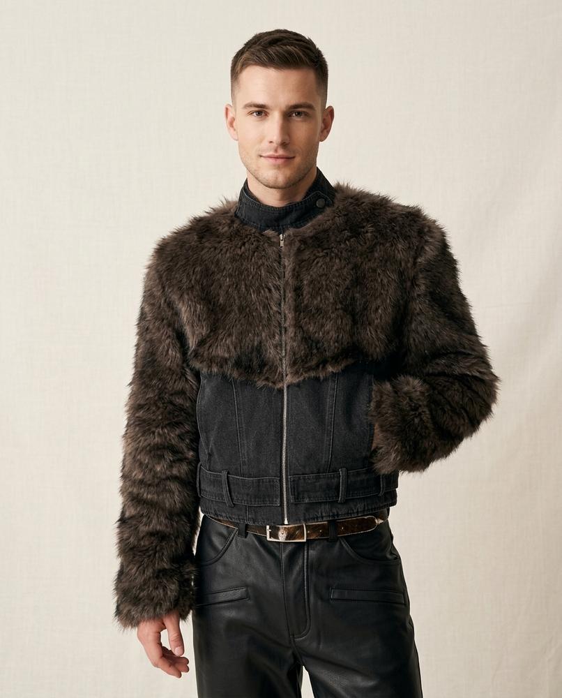 Lands Mode - Vewid | Kurzgeschnittene Fellbesetzte Jacke Unisex