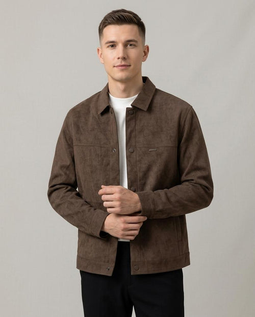 Lands Mode - Cefev | Velourartige Geknöpfte Jacke Herren