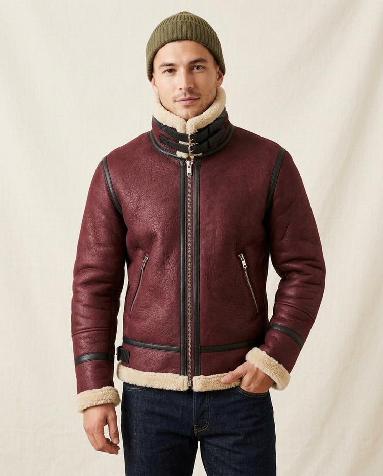Beanland - Sikum | Gefütterte Lederoptik Jacke Herren