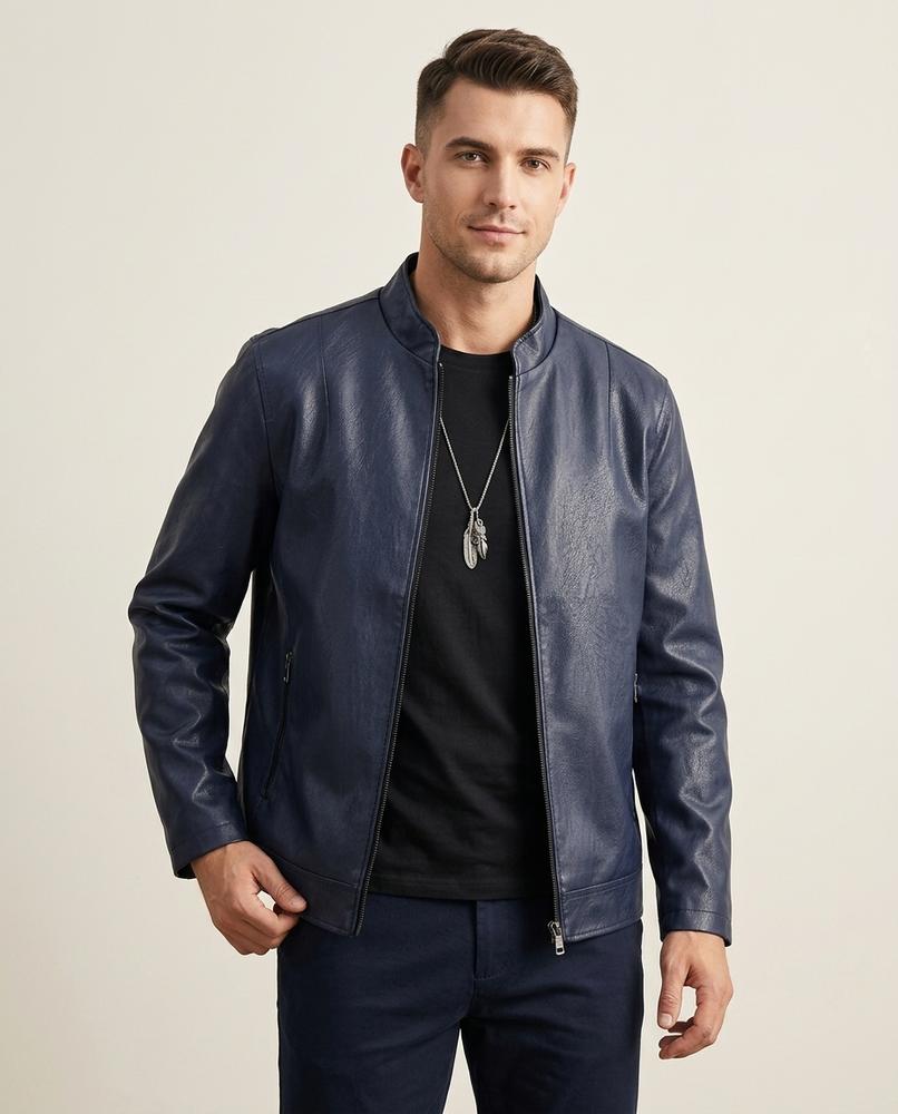 Lands Mode - Zutat | Kurze Kunstlederne Jacke Herren