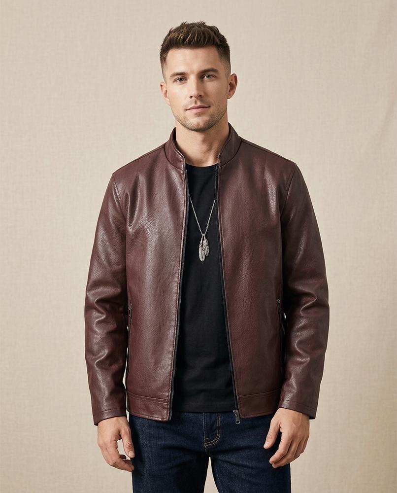 Lands Mode - Zutat | Kurze Kunstlederne Jacke Herren