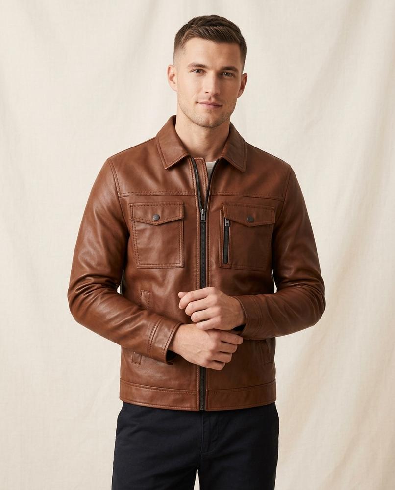 Lands Mode - Eikad | Aufgesetzte Glatte Jacke Herren