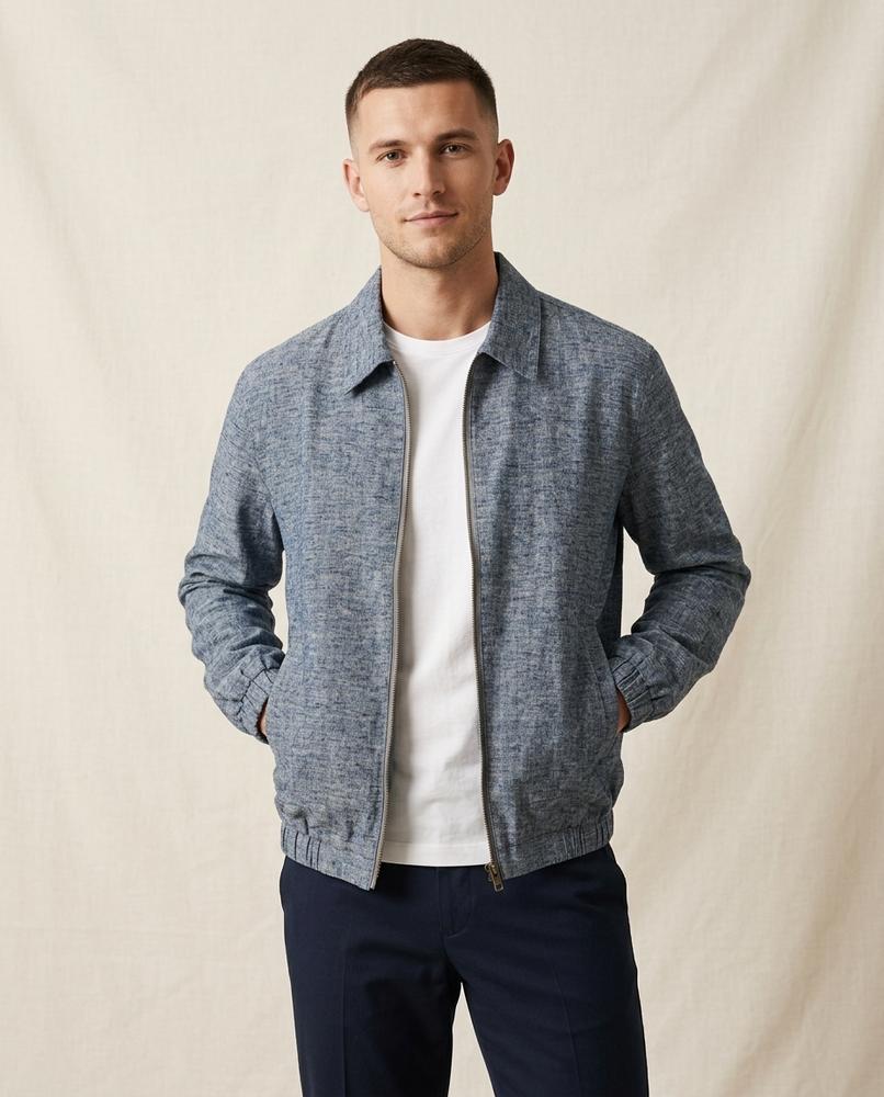 Lands Mode - Luruv | Langärmlige Melierte Jacke Herren