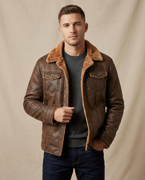 Lands Mode - Delas | Gefüttert Veloursartig Jacke Herren