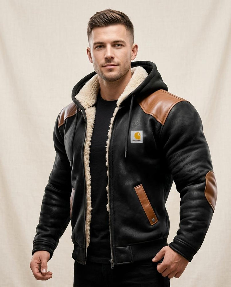 Beanland - Lapar | Gefütterte Kunstleder Jacke Herren