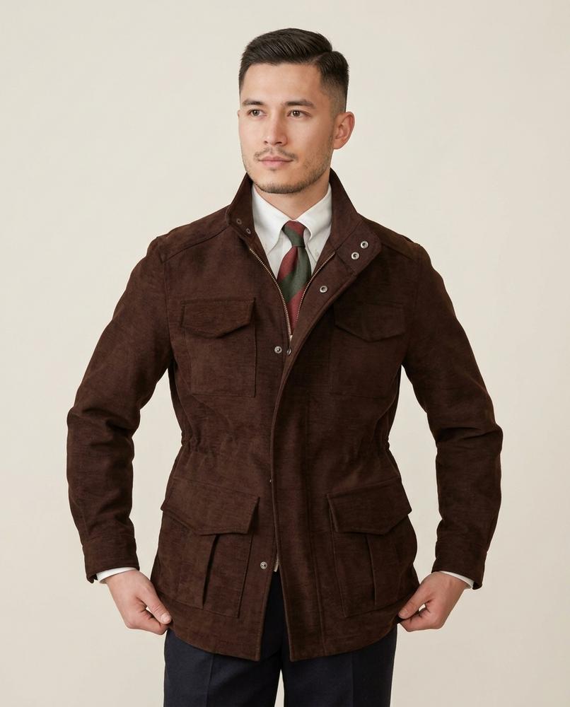Lands Mode - Vosir | Velourartig Geknöpft Jacke Herren