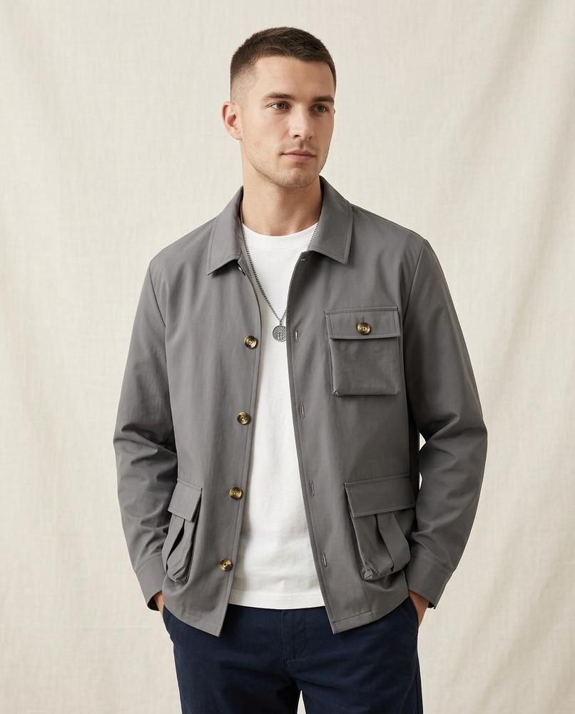 Lands Mode - Detor | Geknöpft Funktional Jacke Herren