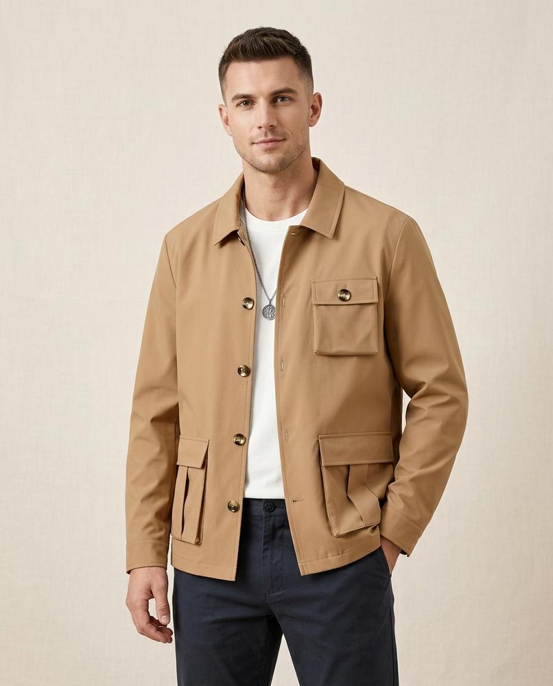 Lands Mode - Detor | Geknöpft Funktional Jacke Herren
