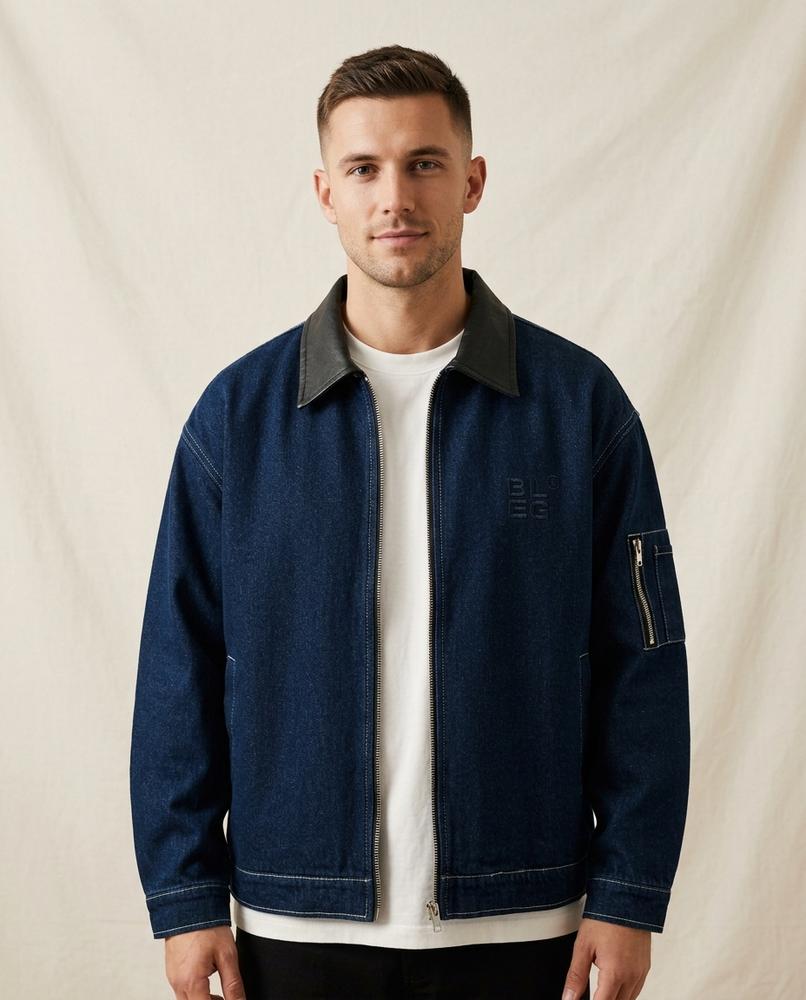 Lands Mode - Yuhil | Reißverschluss Denim Jacke Unisex