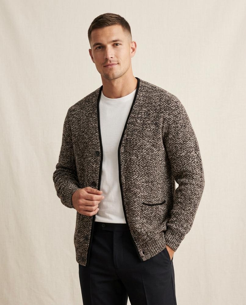Lands Mode - Nunen | Strukturierter Geknöpfter Cardigan Herren