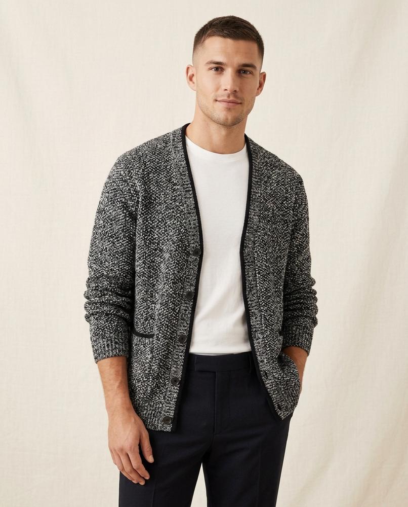 Lands Mode - Nunen | Strukturierter Geknöpfter Cardigan Herren