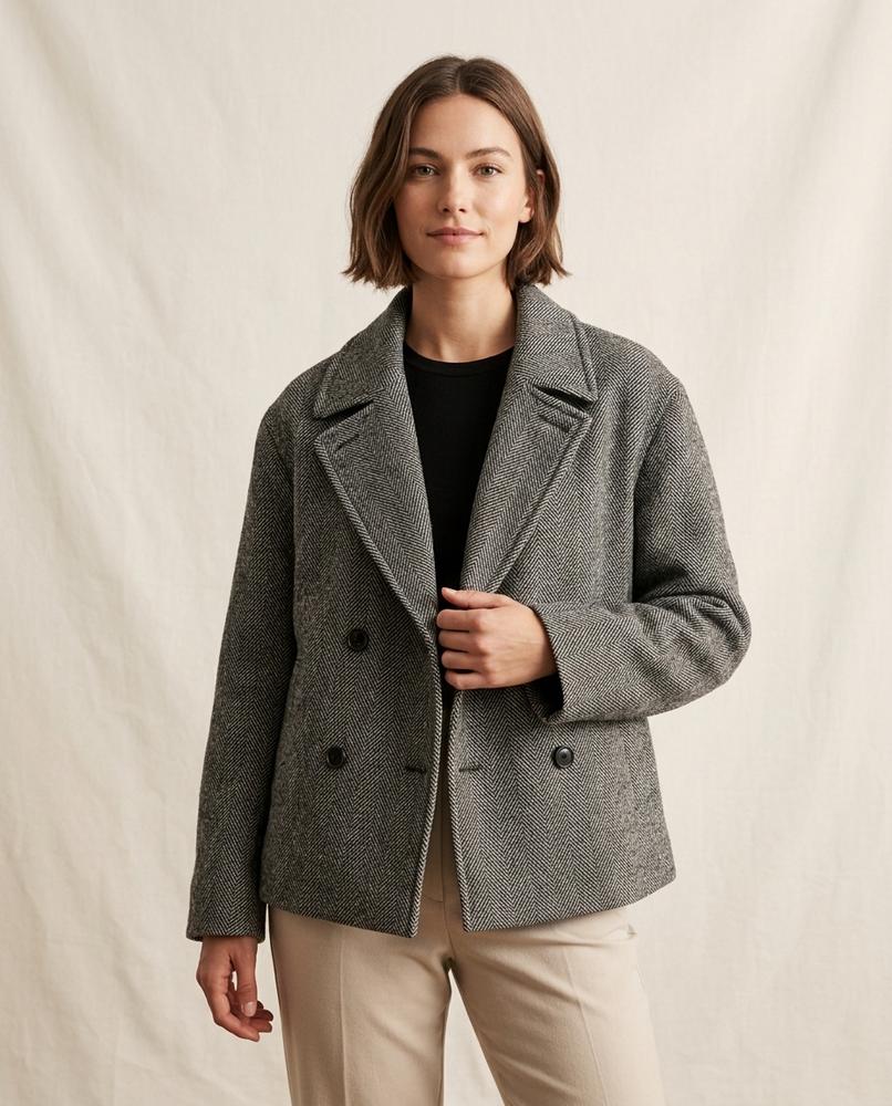 Beanland - Nelis | Zweireihiger Fischgrätgemusterter Mantel Unisex