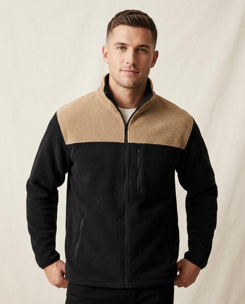 Lands Mode - Vozul | Zweifarbige Fleeceartige Jacke Herren