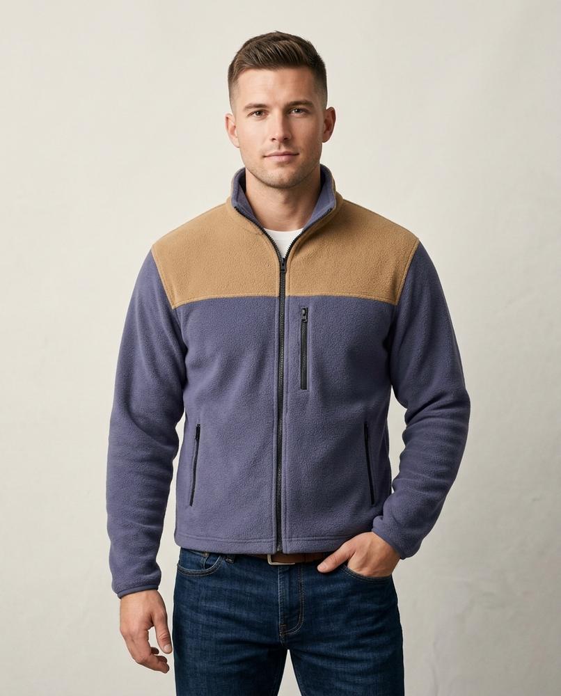 Lands Mode - Vozul | Zweifarbige Fleeceartige Jacke Herren