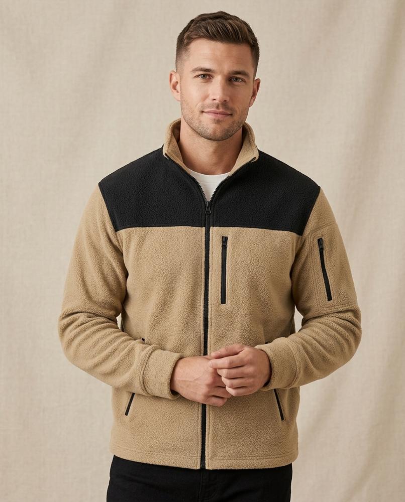 Lands Mode - Vozul | Zweifarbige Fleeceartige Jacke Herren