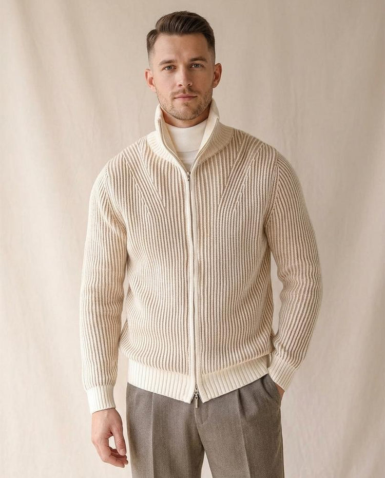 Beanland - Vumak | Gerippt Hochschließend Strickjacke Herren