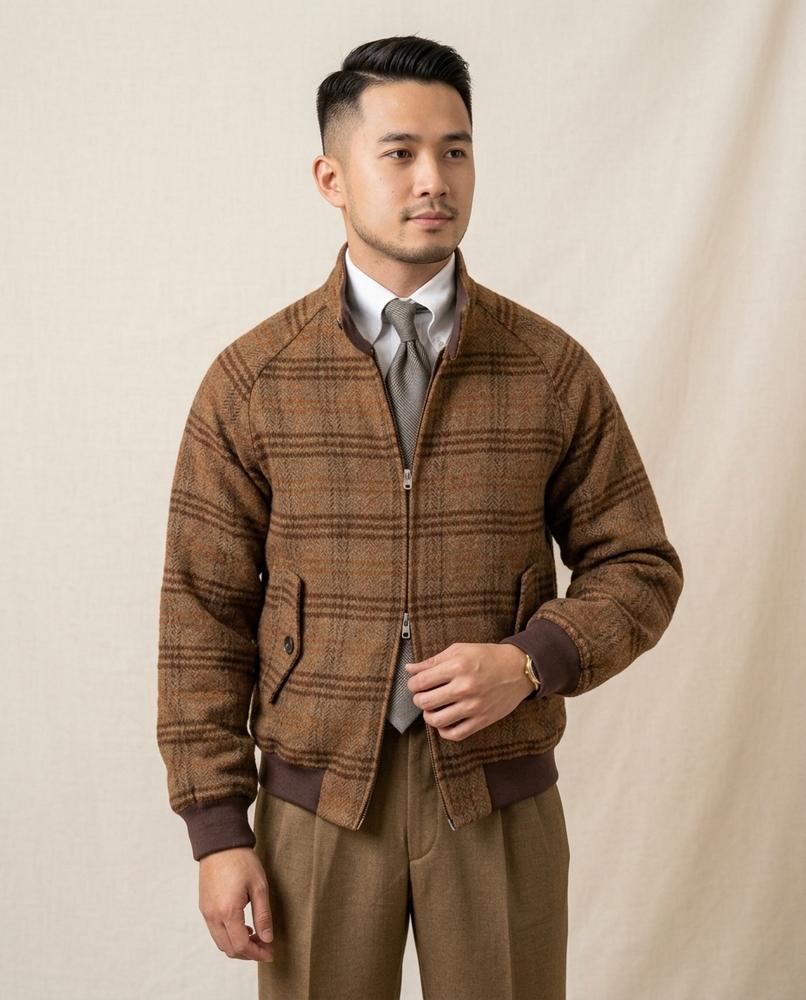 Lands Mode - Sepil | Kariert Gewebt Jacke Herren