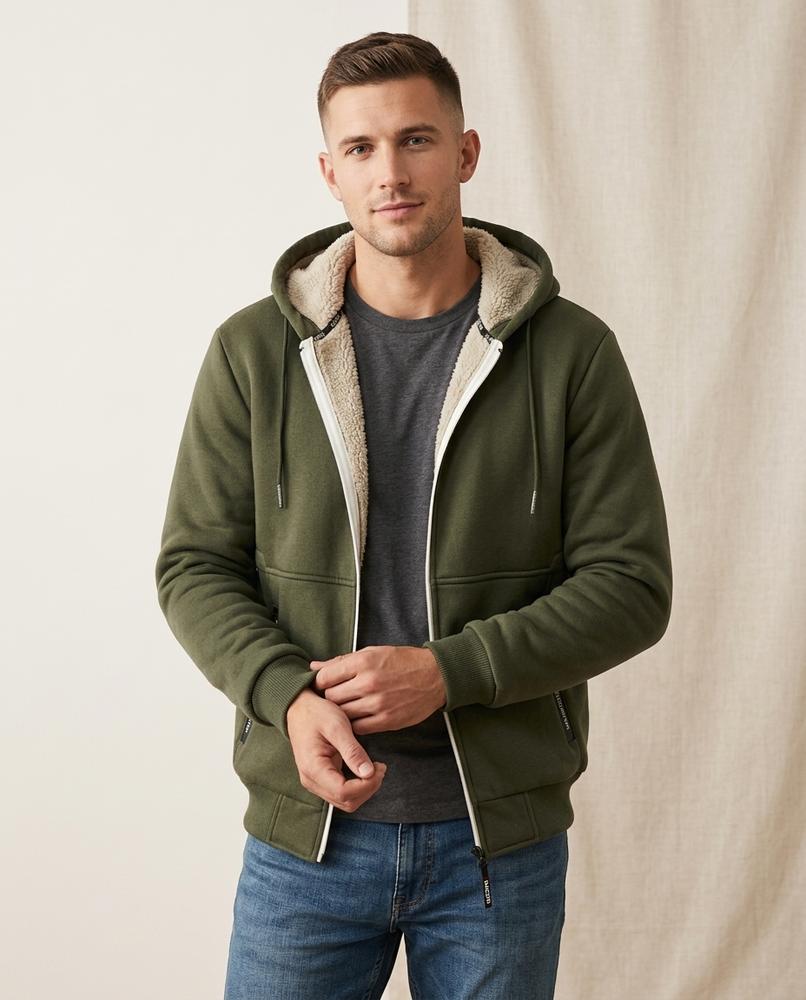 Lands Mode - Daror | Gefütterte Sweat Jacke Herren