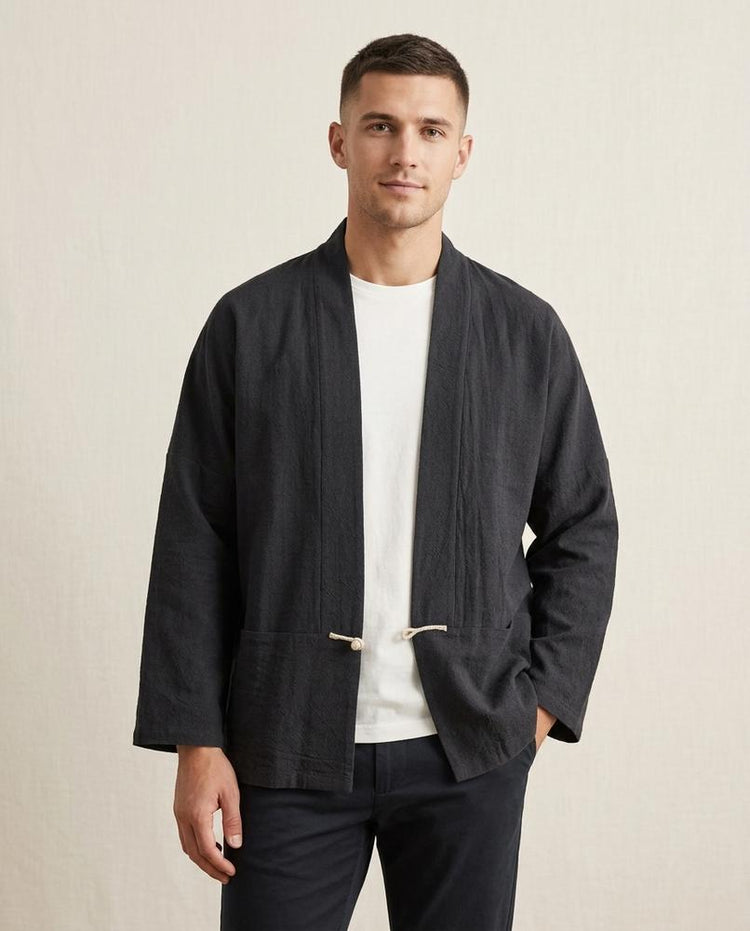 Beanland - Duvet | Kragenlos Leinenartig Jacke Unisex