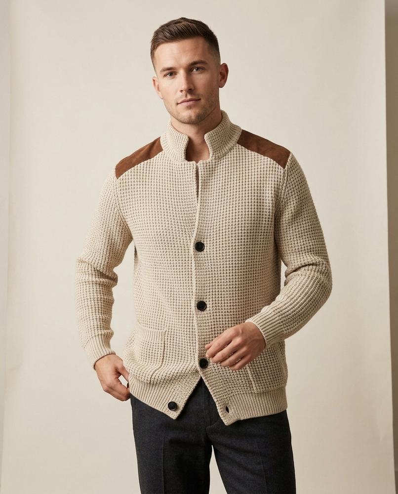 Lands Mode - Kidin | Strukturierter Langärmliger Cardigan Herren