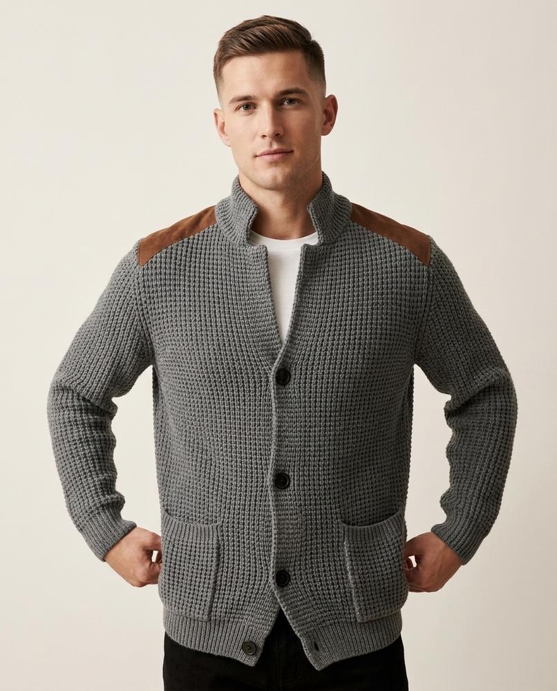 Lands Mode - Kidin | Strukturierter Langärmliger Cardigan Herren