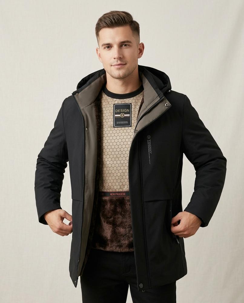 Lands Mode - Sidet | Gefütterter Winter Mantel Herren