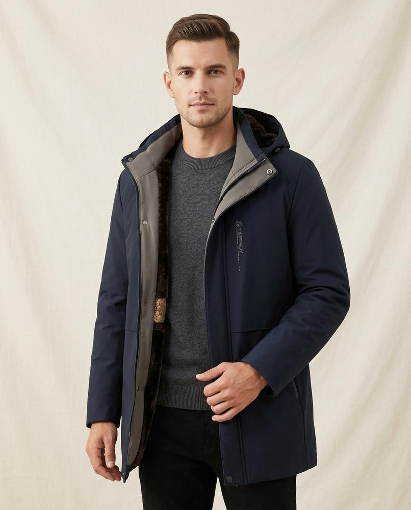 Lands Mode - Sidet | Gefütterter Winter Mantel Herren
