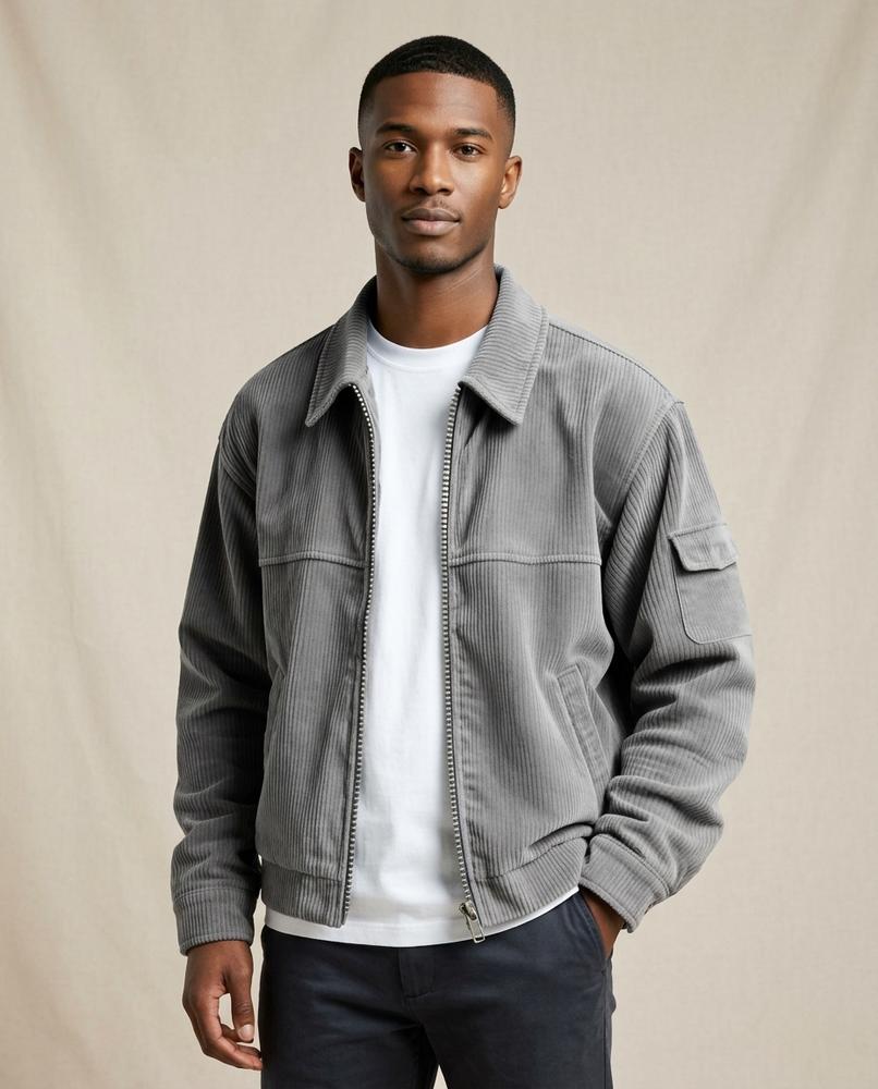 Lands Mode - Dezet | Cord Reißverschluss Jacke Herren