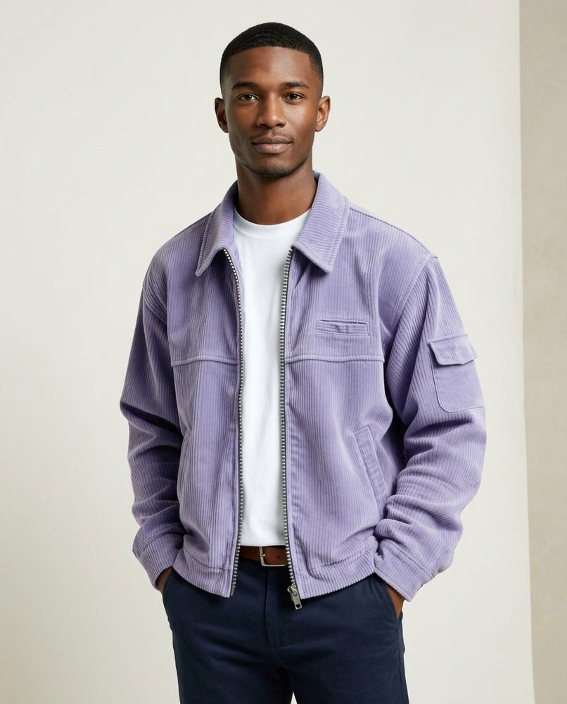 Lands Mode - Dezet | Cord Reißverschluss Jacke Herren