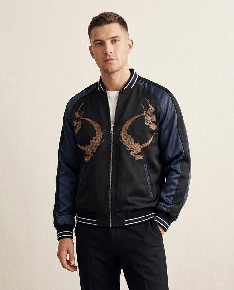 Beanland - Mehin | Bestickte Satinierte Jacke Unisex