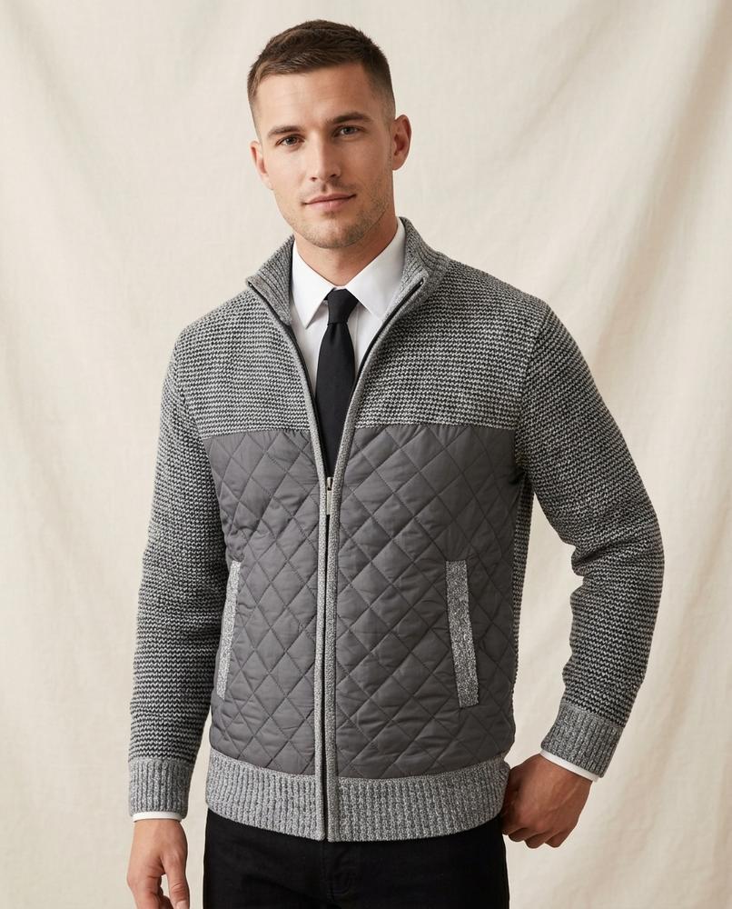 Beanland - Supav | Gesteppt Strukturiert Strickjacke Herren