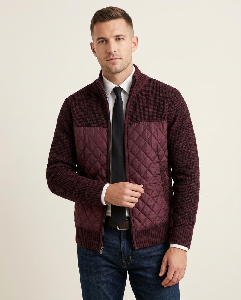 Lands Mode - Supav | Gesteppt Strukturiert Strickjacke Herren